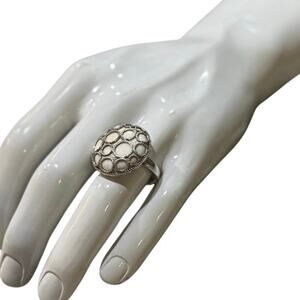 Vintage Clyde Duneier CID 925 Silver Modernist Bubble STATEMENT Ring SZ. 9.5